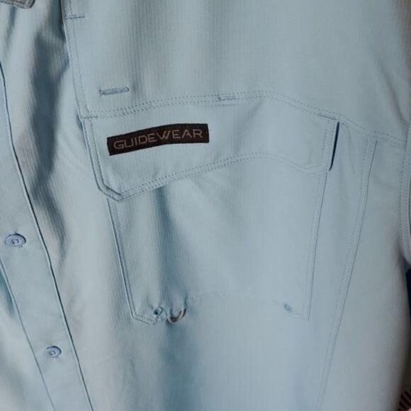 Cabela's Guidewear Fishermen Vented Lt. Blue Casual Button Down SS Sz. XXL Shirt - Picture 4 of 15